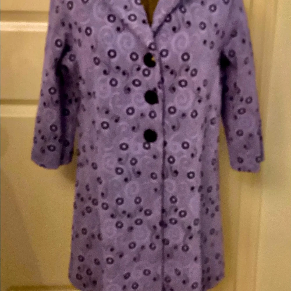 Andrea Lieu lavender textured coat style tunic,Size Large - Picture 2 of 7